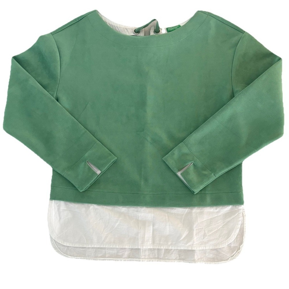United Colors of Benetton White & Chic Green Effortless Layered-look Back Bow SM - Picture 4 of 14